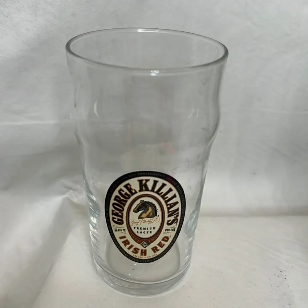 George Killians Beer Glass Irish Red 16 Oz 3 In Round 5 3:4 Tall Premium Lager